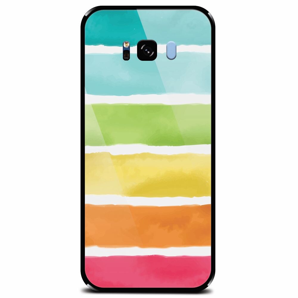 Husa din sticla securizata pentru Samsung Galaxy S8 Plus, Watercolors