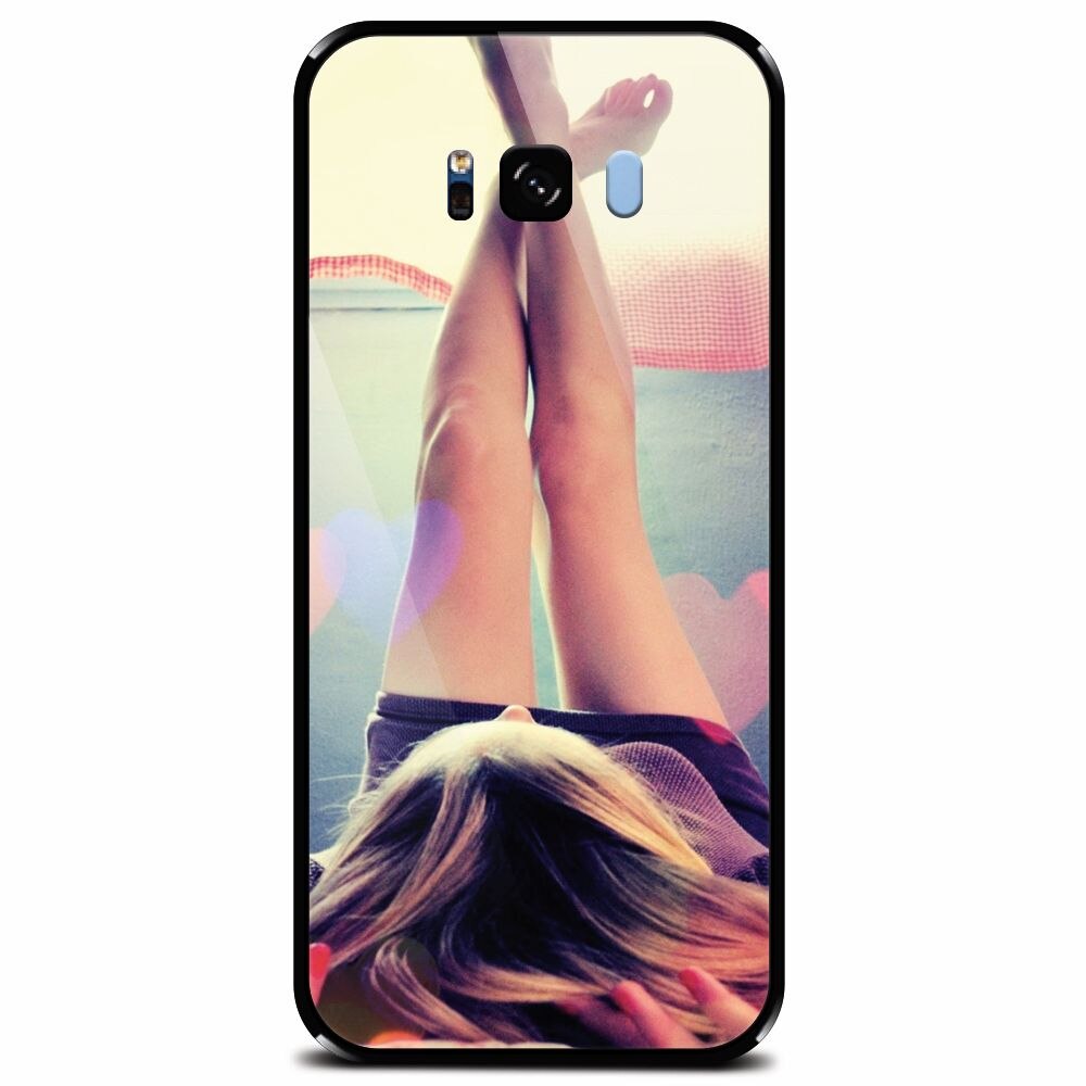 Husa din sticla securizata pentru Samsung Galaxy S8, Relax Girl