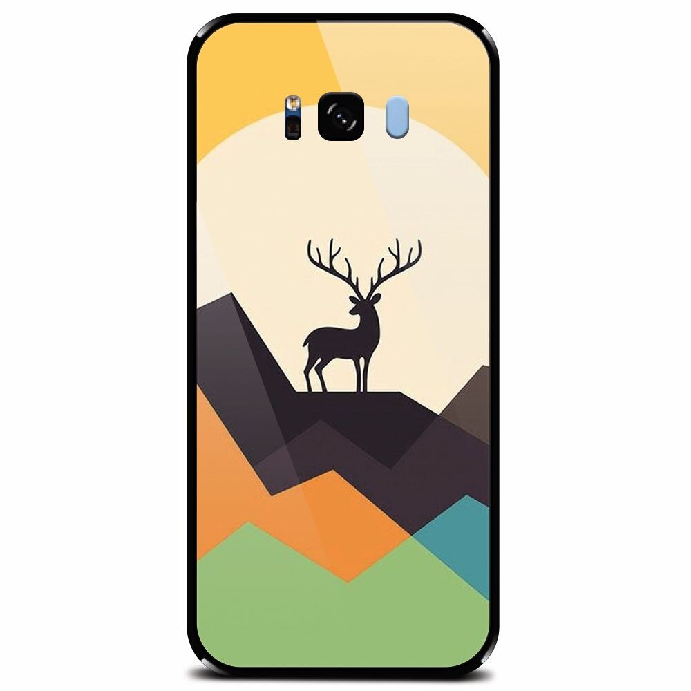 Husa din sticla securizata pentru Samsung Galaxy S8 Plus, Abstract Deer