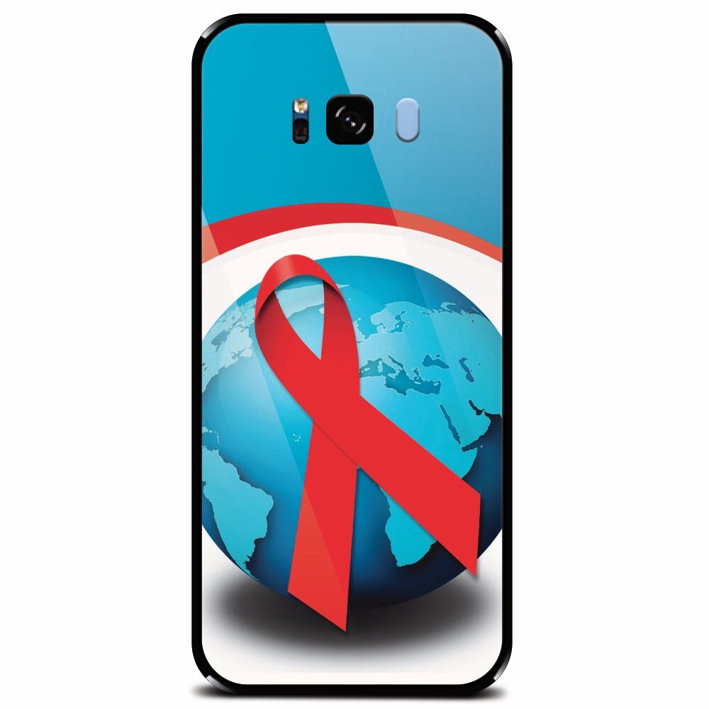 Husa din sticla securizata pentru Samsung Galaxy S8 Plus, World Aids Day