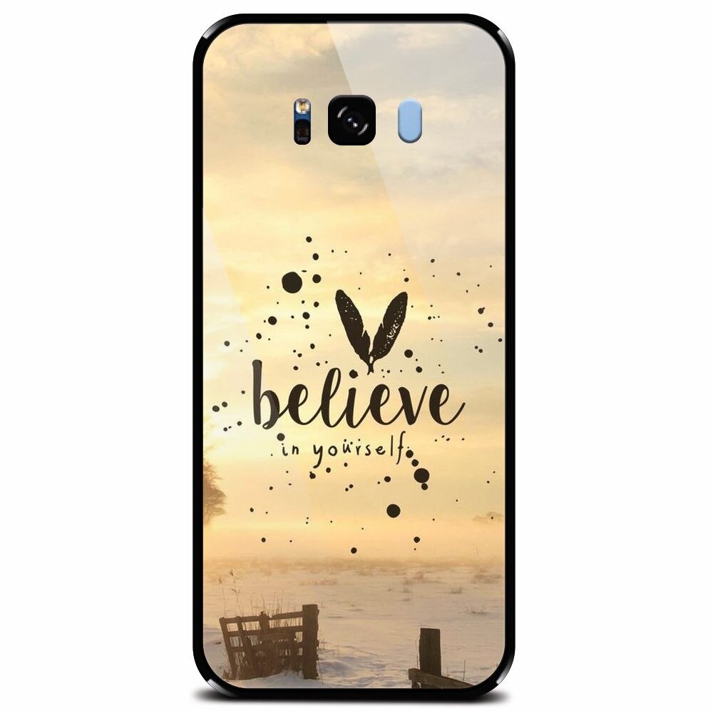Husa din sticla securizata pentru Samsung Galaxy S8 Plus, Believe In Yourself