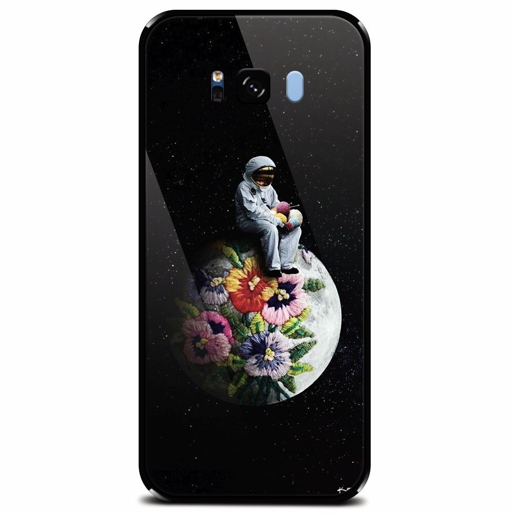 Husa din sticla securizata pentru Samsung Galaxy S8 Plus, Astronaut