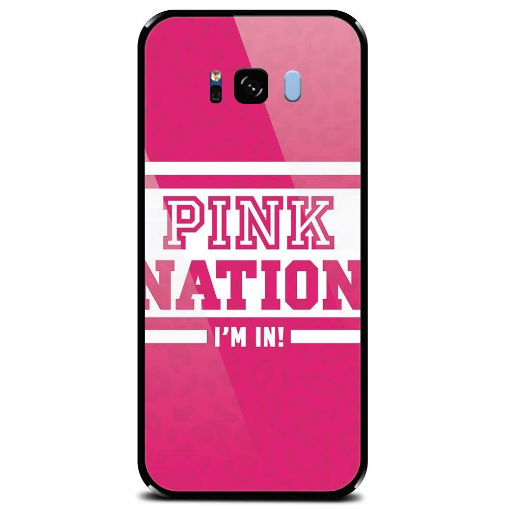 Husa din sticla securizata pentru Samsung Galaxy S8, Pink Nation
