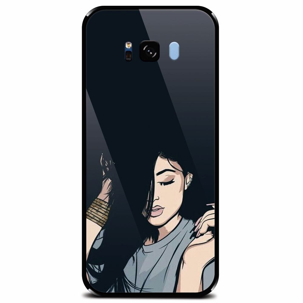 Husa din sticla securizata pentru Samsung Galaxy S8, Simple Girl