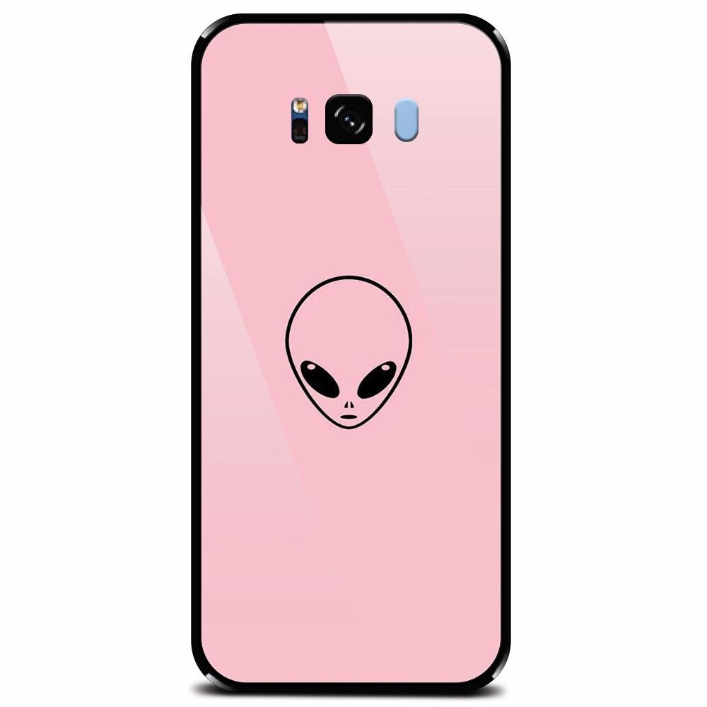 Husa din sticla securizata pentru Samsung Galaxy S8 Plus, Pink Alien