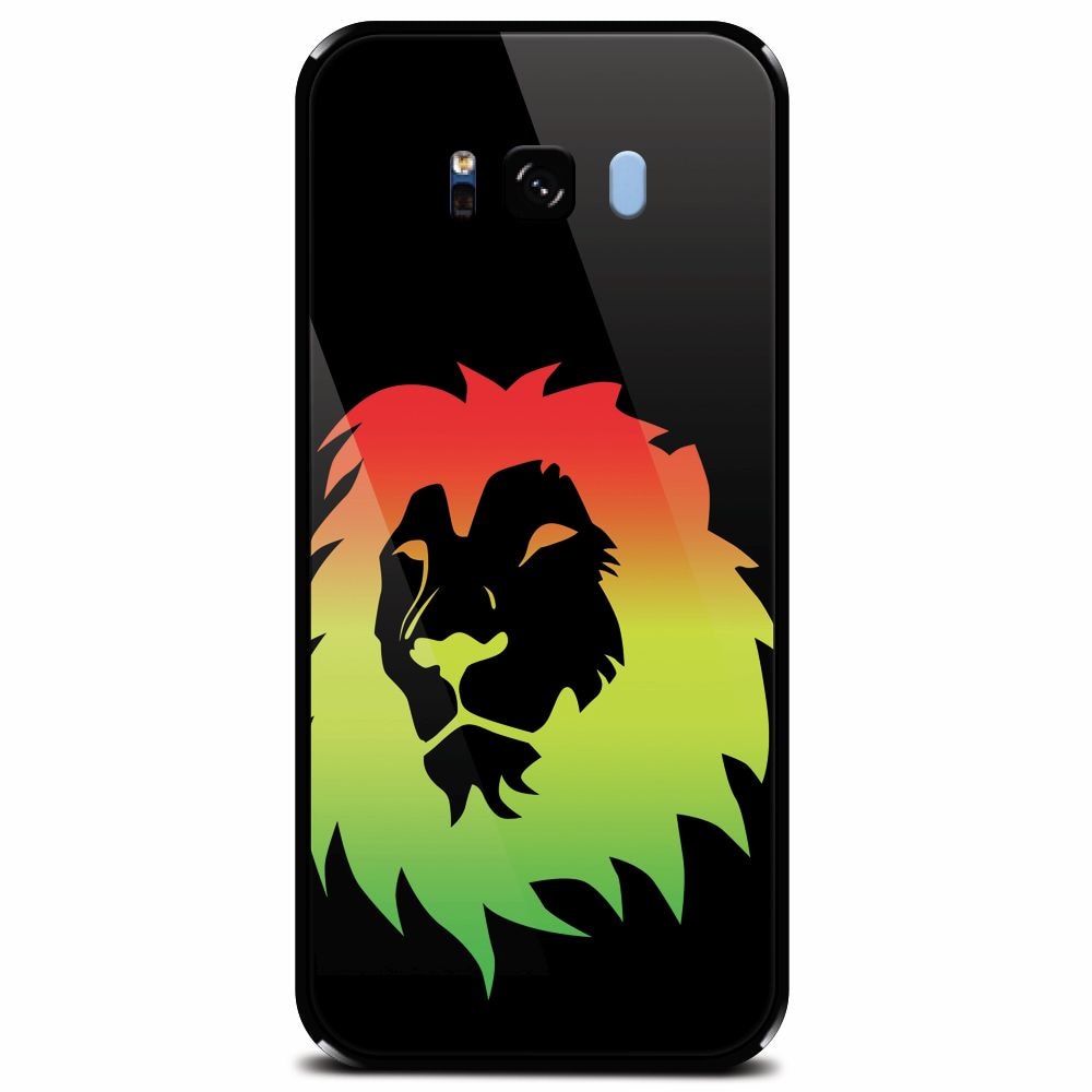 Husa din sticla securizata pentru Samsung Galaxy S8 Plus, Rasta Color Lion