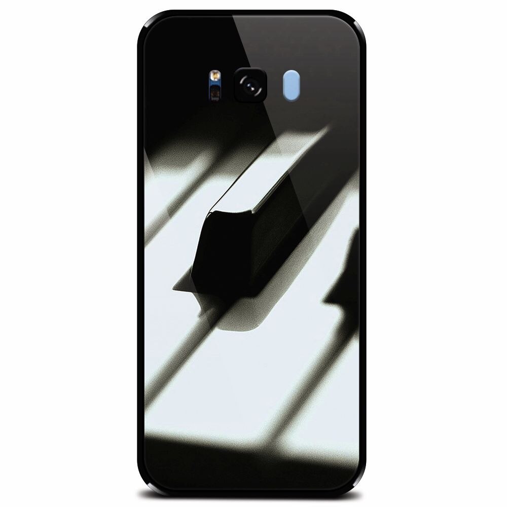 Husa din sticla securizata pentru Samsung Galaxy S8 Plus, Piano Key Close Up Macro