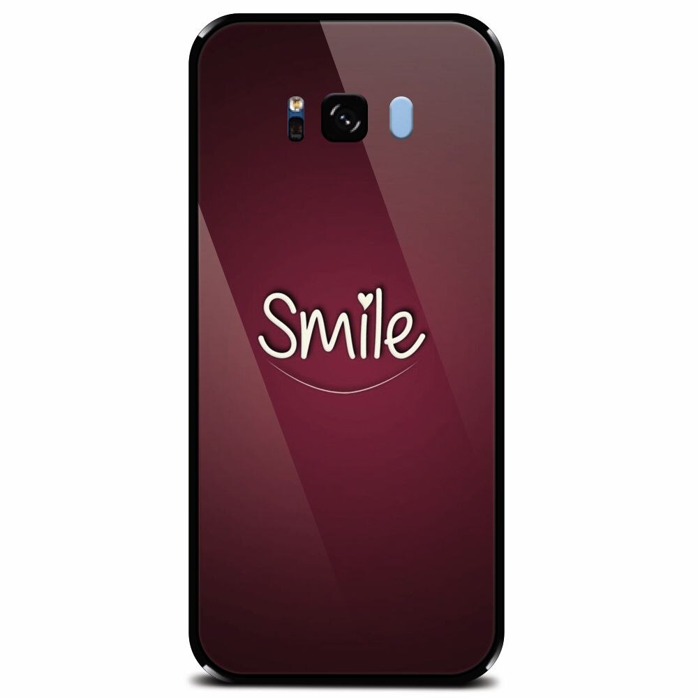 Husa din sticla securizata pentru Samsung Galaxy S8 Plus, Smile Love