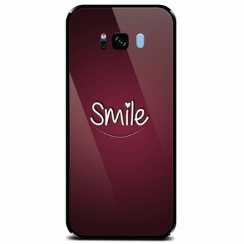 Husa din sticla securizata pentru Samsung Galaxy S8 Plus, Smile Love Husa din sticla securizata pentru Samsung Galaxy S8 Plus, Smile Love
