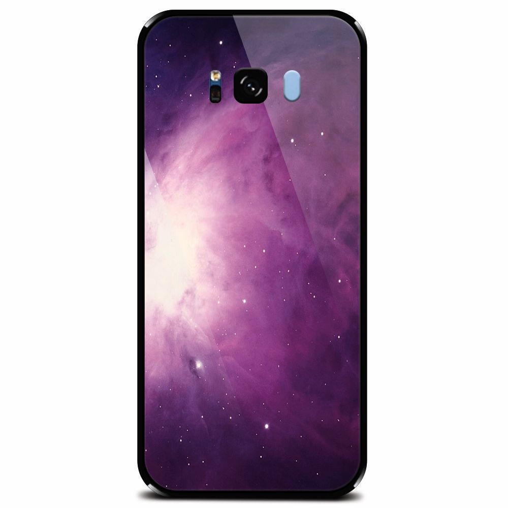 Husa din sticla securizata pentru Samsung Galaxy S8 Plus, Purple Supernova Nebula Explosion