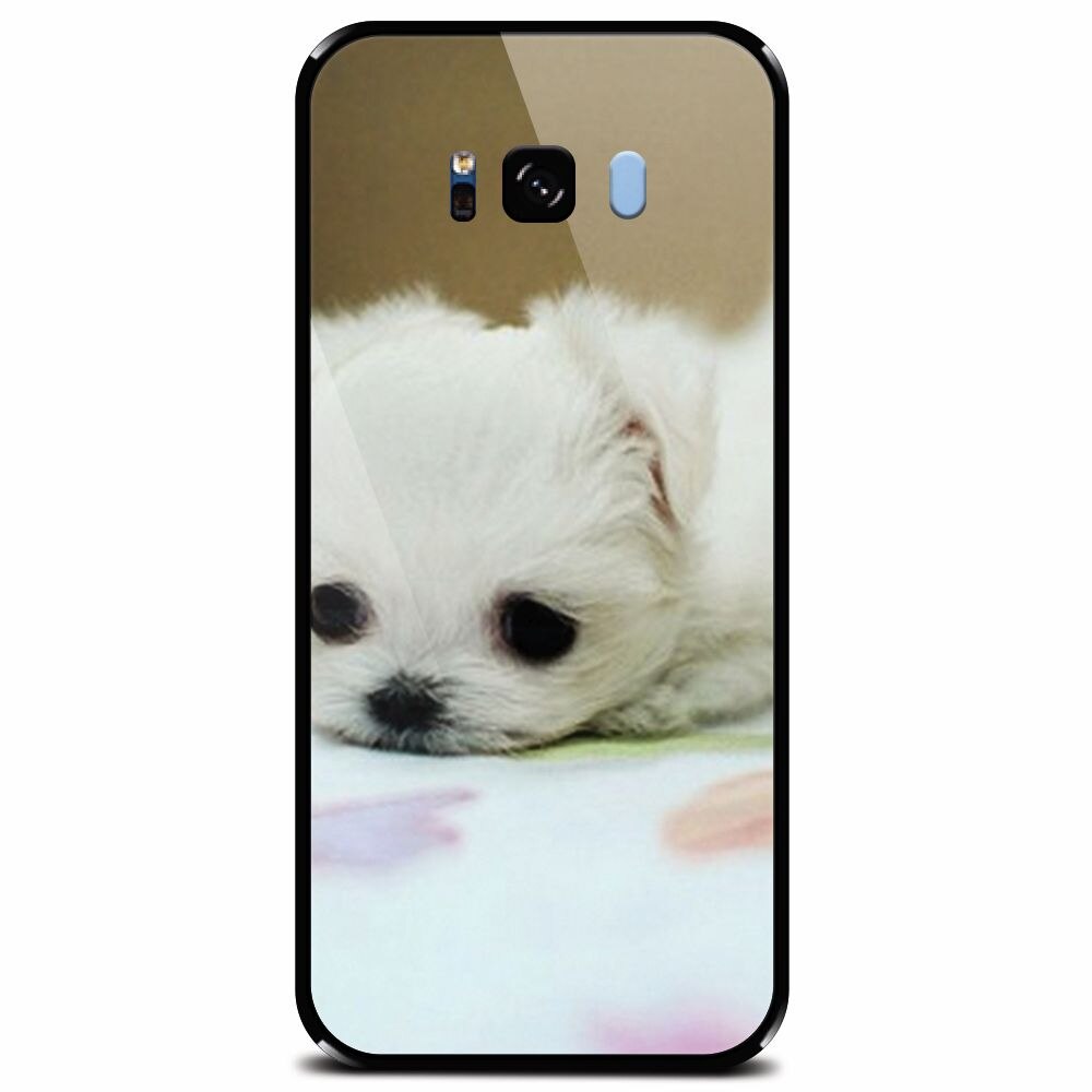 Husa din sticla securizata pentru Samsung Galaxy S8 Plus, Puppies 001