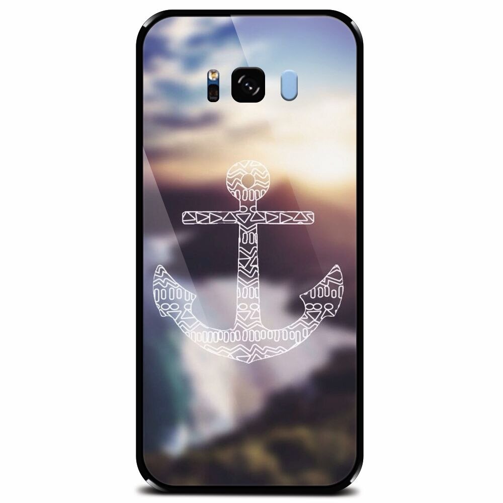 Husa din sticla securizata pentru Samsung Galaxy S8, Ancora