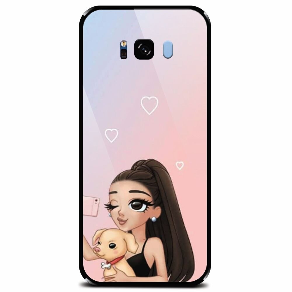 Husa din sticla securizata pentru Samsung Galaxy S8, Selfie With Sweet Dog