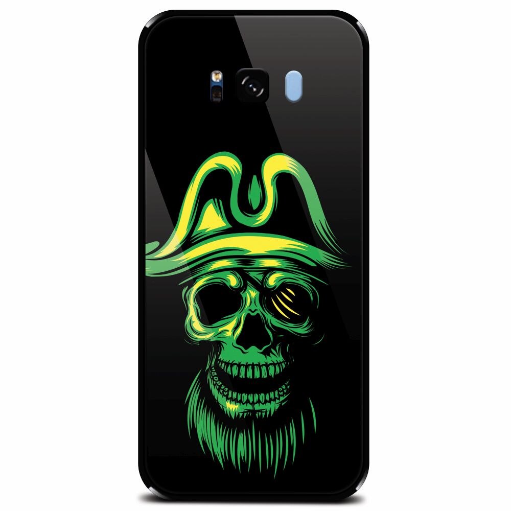 Husa din sticla securizata pentru Samsung Galaxy S8 Plus, Pirate Skull