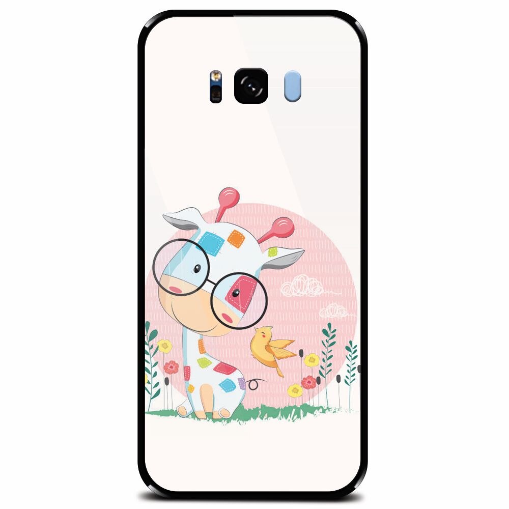 Husa din sticla securizata pentru Samsung Galaxy S8 Plus, Baby Giraffe