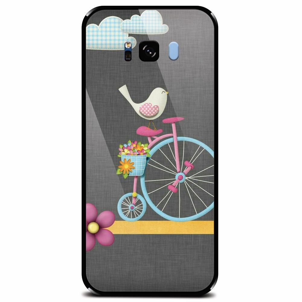 Husa din sticla securizata pentru Samsung Galaxy S8 Plus, Bird
