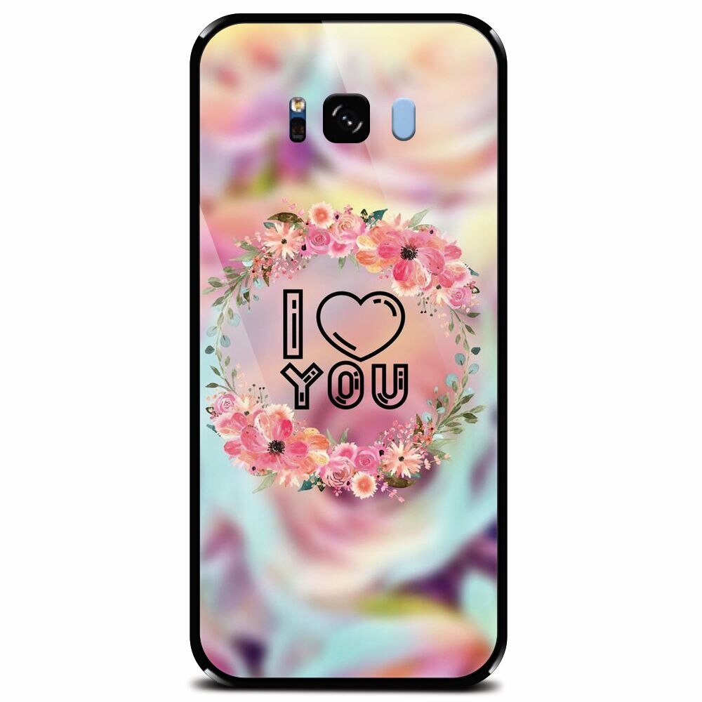 Husa din sticla securizata pentru Samsung Galaxy S8, I Love You