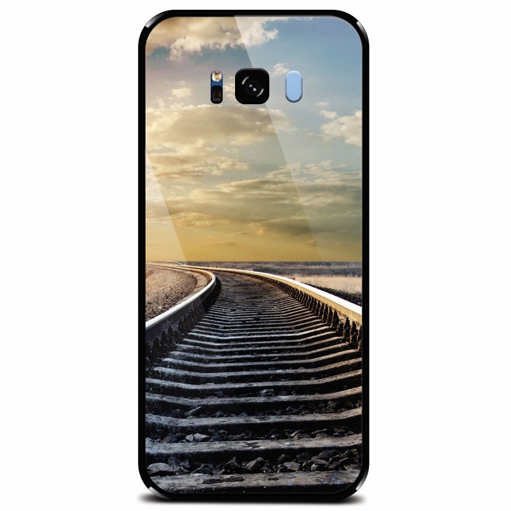 Husa din sticla securizata pentru Samsung Galaxy S8 Plus, Railroad Horizon