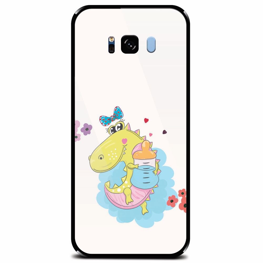 Husa din sticla securizata pentru Samsung Galaxy S8 Plus, Bebe Crocodil
