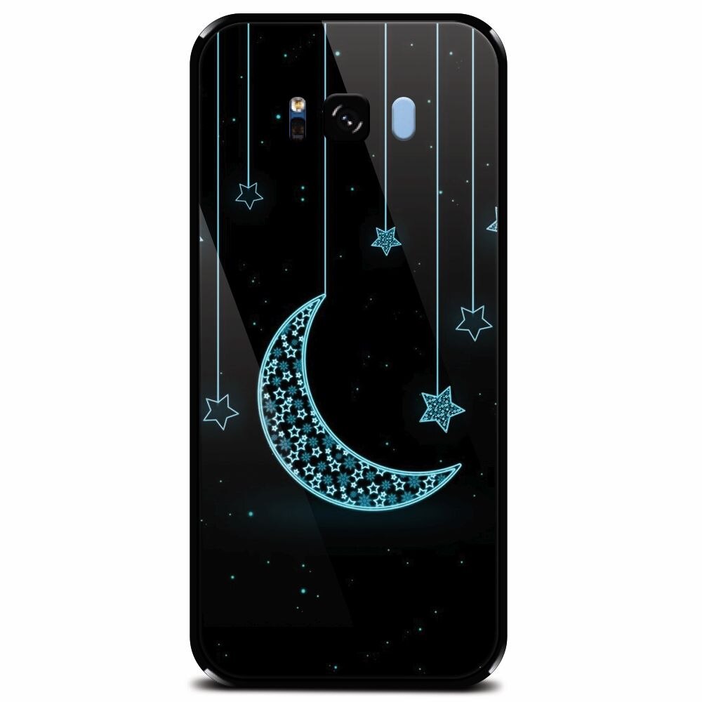 Husa din sticla securizata pentru Samsung Galaxy S8 Plus, Moon