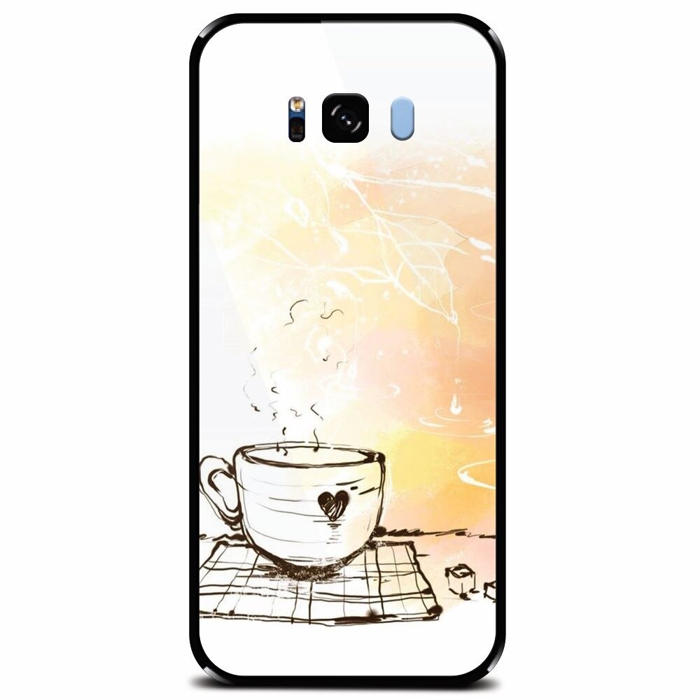 Husa din sticla securizata pentru Samsung Galaxy S8, Coffe Love