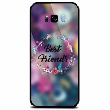 Husa din sticla securizata pentru Samsung Galaxy S8 Plus, Best Friends 101 Husa din sticla securizata pentru Samsung Galaxy S8 Plus, Best Friends 101