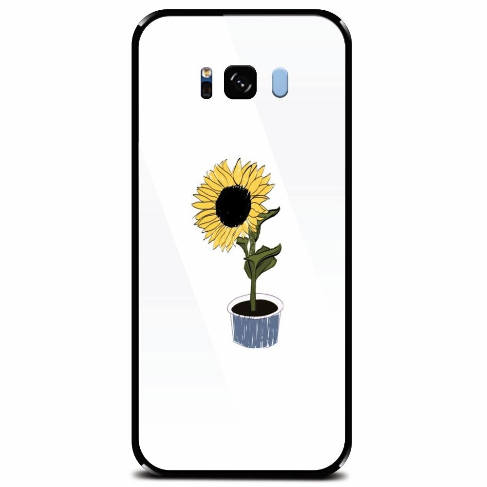Husa din sticla securizata pentru Samsung Galaxy S8 Plus, Sun Flower