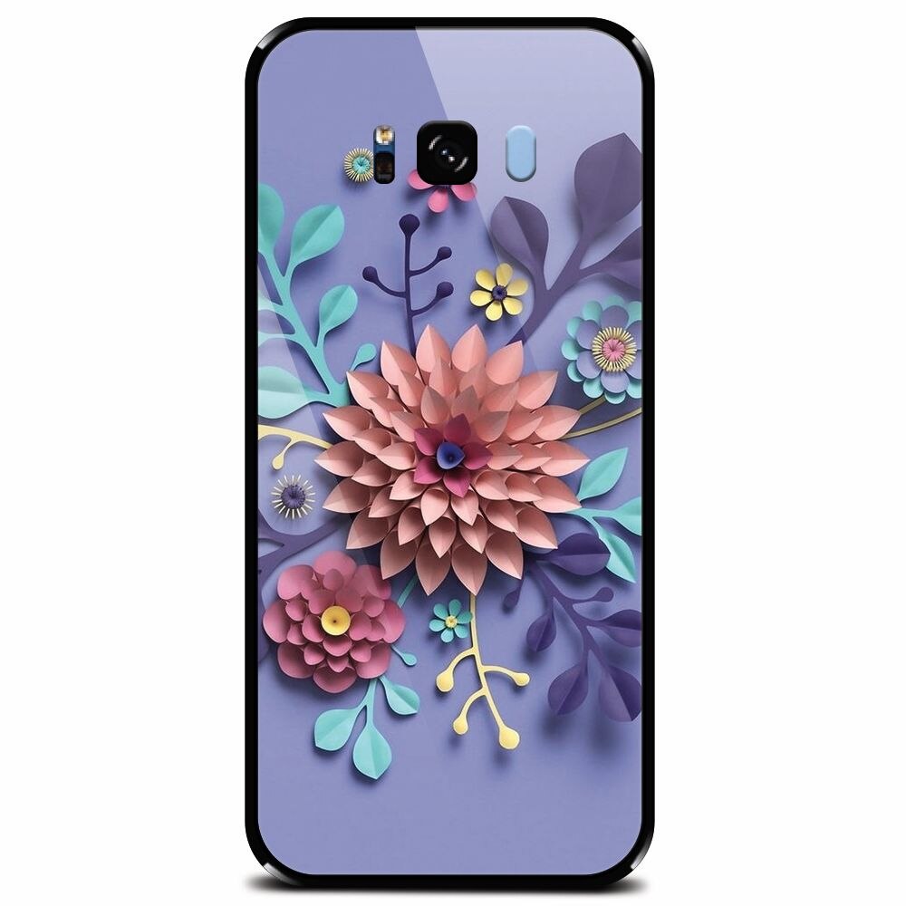 Husa din sticla securizata pentru Samsung Galaxy S8 Plus, Flower Artwork