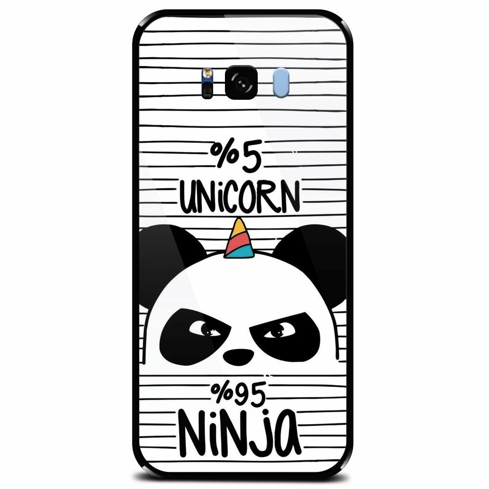Husa din sticla securizata pentru Samsung Galaxy S8, Unicorn Ninja