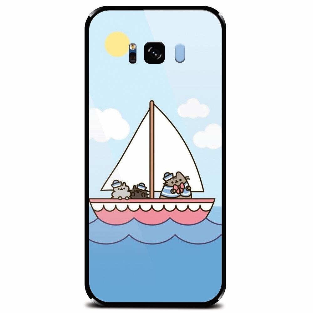 Husa din sticla securizata pentru Samsung Galaxy S8, Happy Sailors