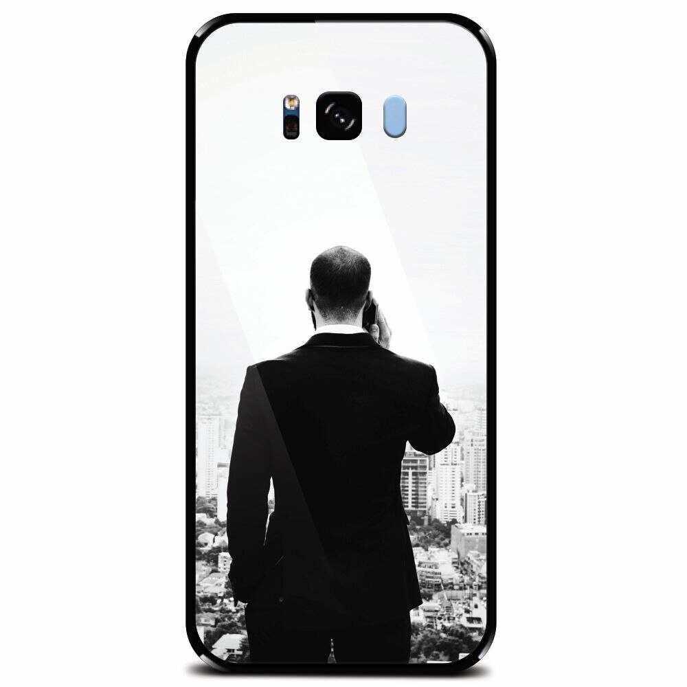 Husa din sticla securizata pentru Samsung Galaxy S8 Plus, Man In Suit