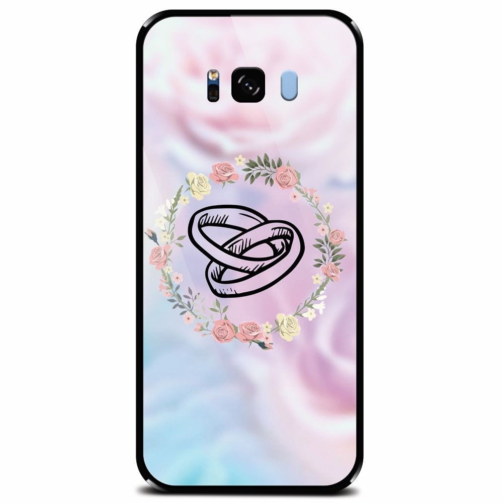 Husa din sticla securizata pentru Samsung Galaxy S8, Rings