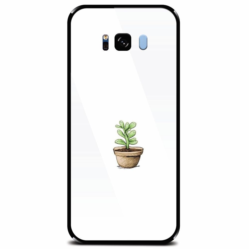 Husa din sticla securizata pentru Samsung Galaxy S8 Plus, Cactus 101