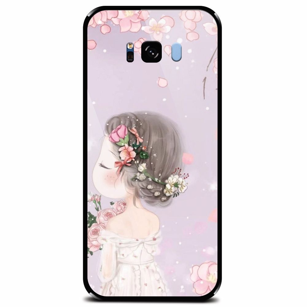 Husa din sticla securizata pentru Samsung Galaxy S8 Plus, Girl 001