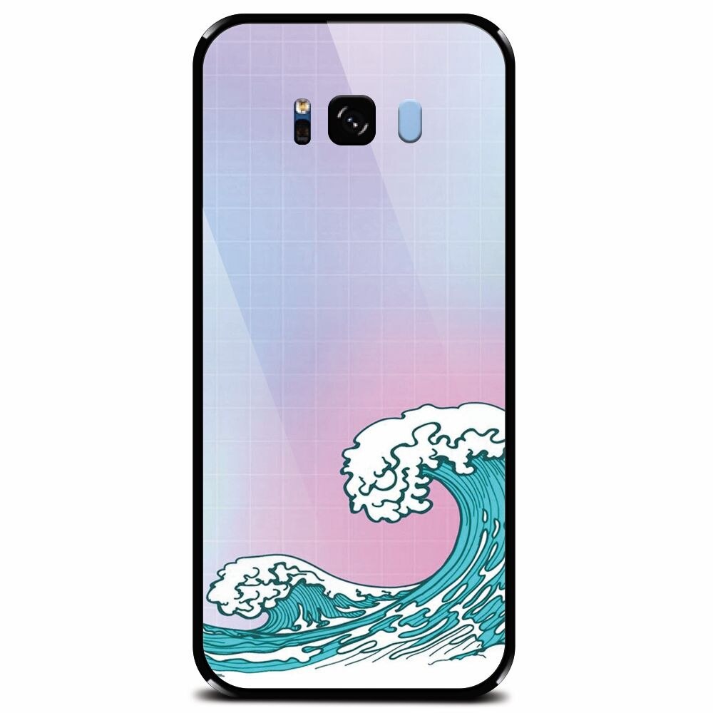 Husa din sticla securizata pentru Samsung Galaxy S8, Waves