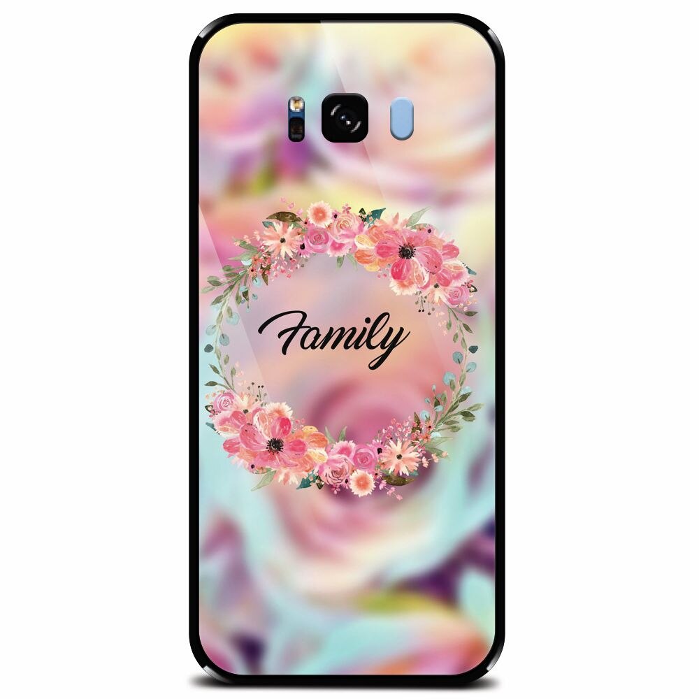 Husa din sticla securizata pentru Samsung Galaxy S8 Plus, Family