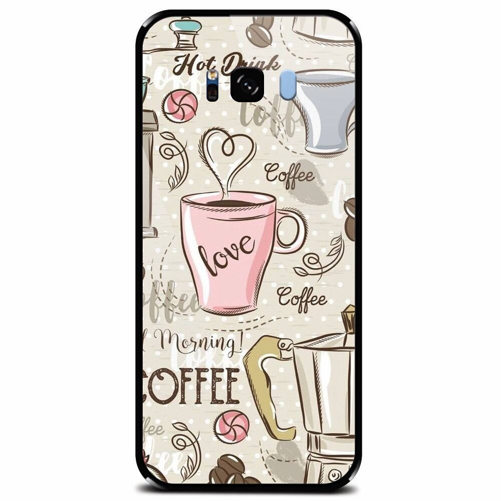 Husa din sticla securizata pentru Samsung Galaxy S8 Plus, Coffe And Donuts