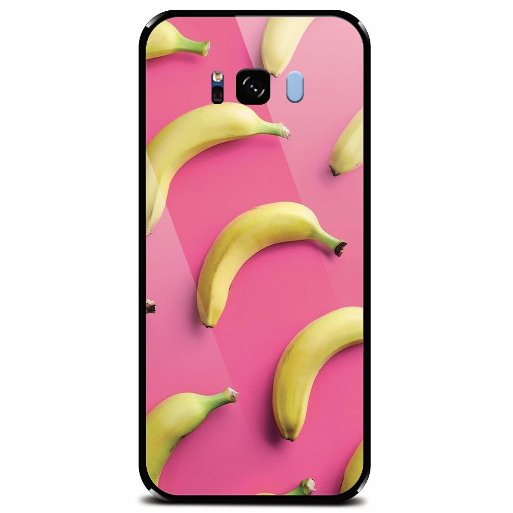 Husa din sticla securizata pentru Samsung Galaxy S8 Plus, Banana