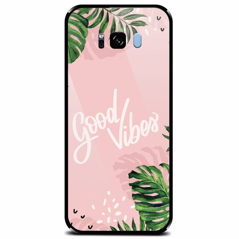 Husa din sticla securizata pentru Samsung Galaxy S8 Plus, Good Vibes