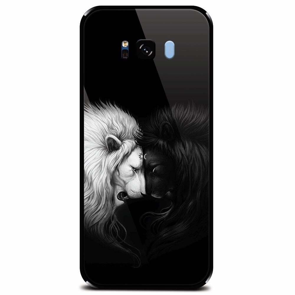 Husa din sticla securizata pentru Samsung Galaxy S8, Lions