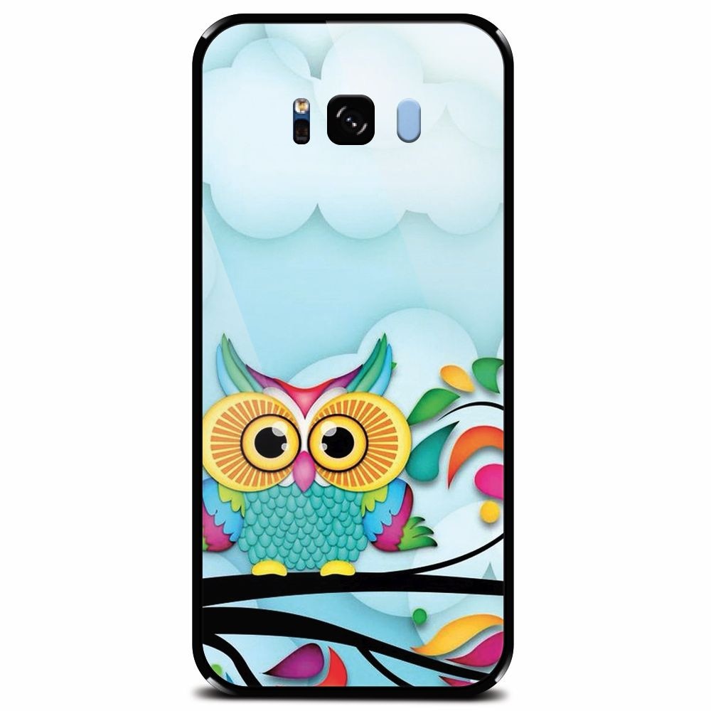 Husa din sticla securizata pentru Samsung Galaxy S8 Plus, Owl 102