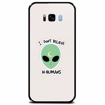 Husa din sticla securizata pentru Samsung Galaxy S8, I Dont Believe In Humans Husa din sticla securizata pentru Samsung Galaxy S8, I Dont Believe In Humans