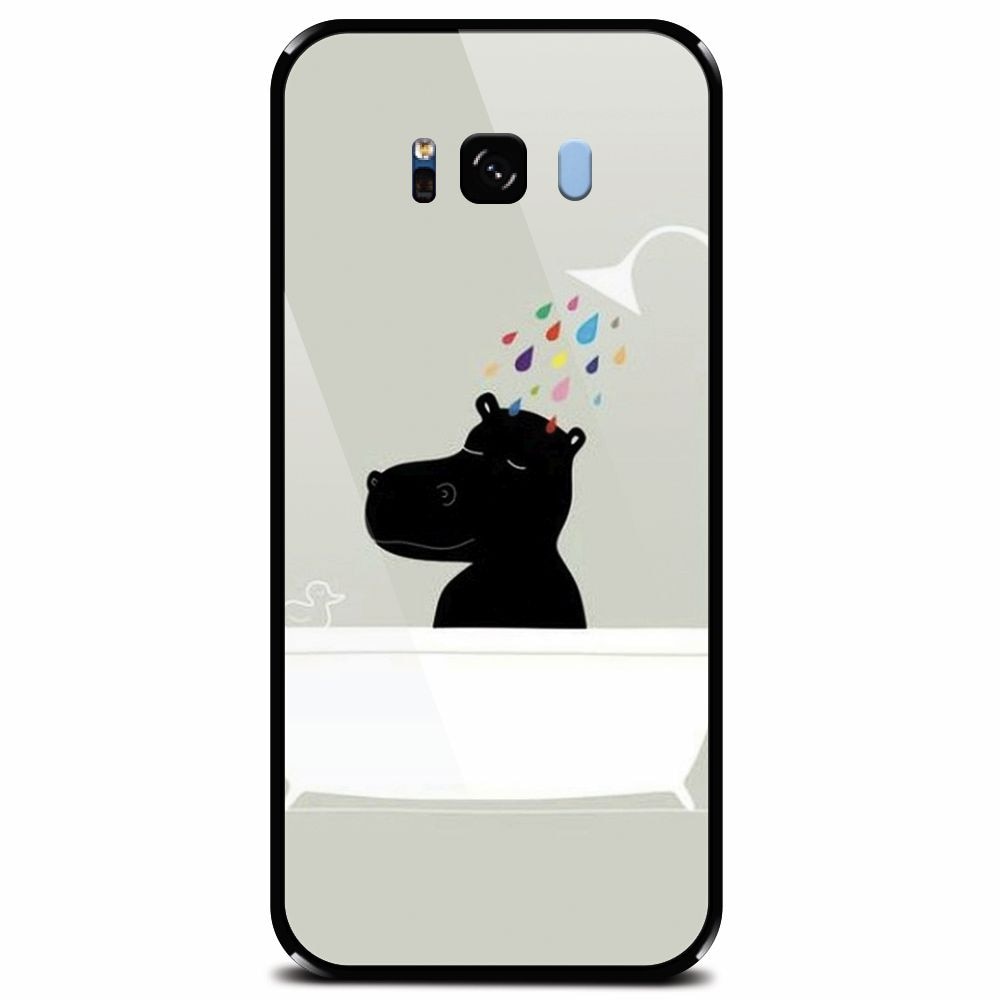 Husa din sticla securizata pentru Samsung Galaxy S8, Hippo Bath