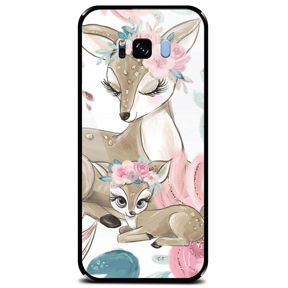 Husa din sticla securizata pentru Samsung Galaxy S8 Plus, Deers