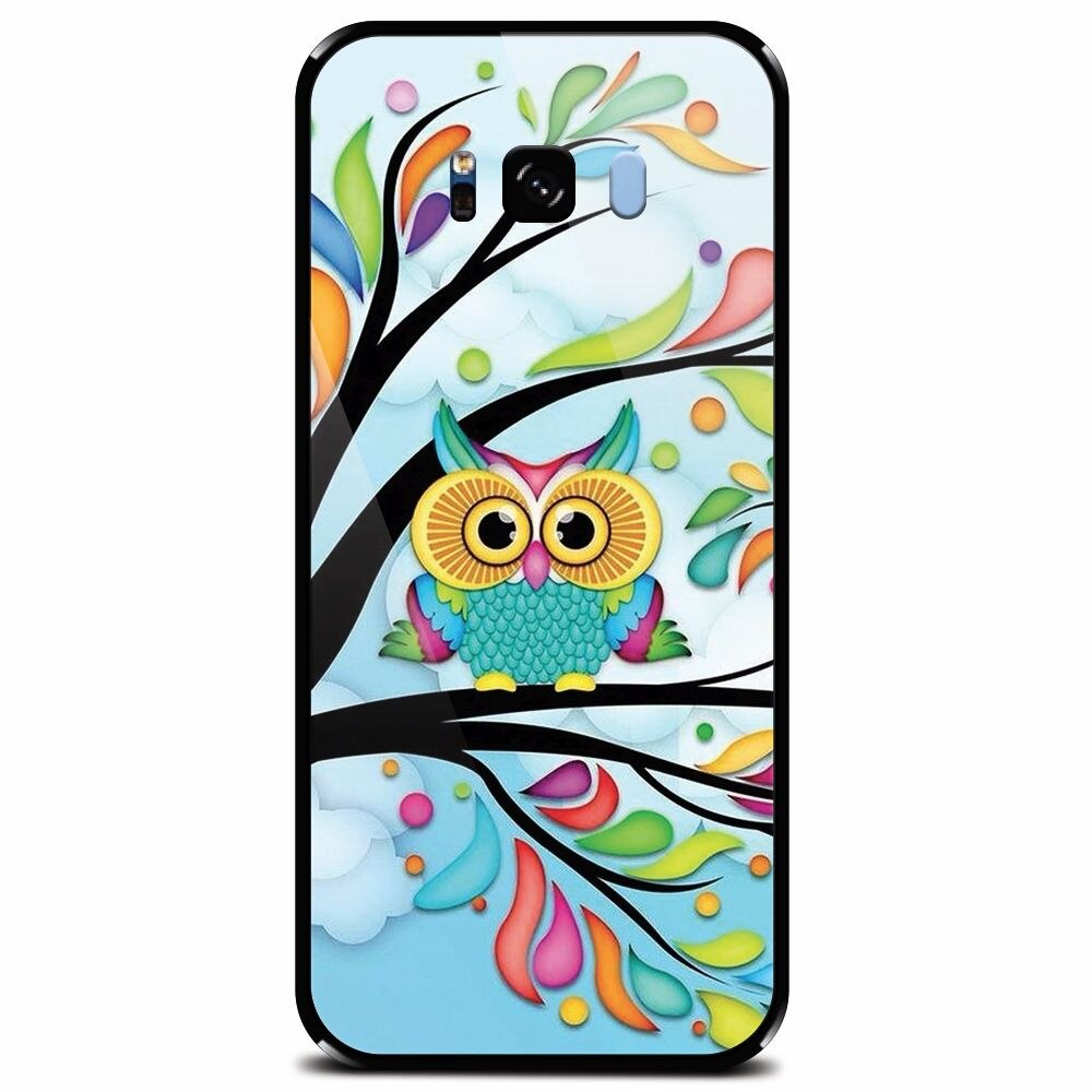 Husa din sticla securizata pentru Samsung Galaxy S8 Plus, Owl 101