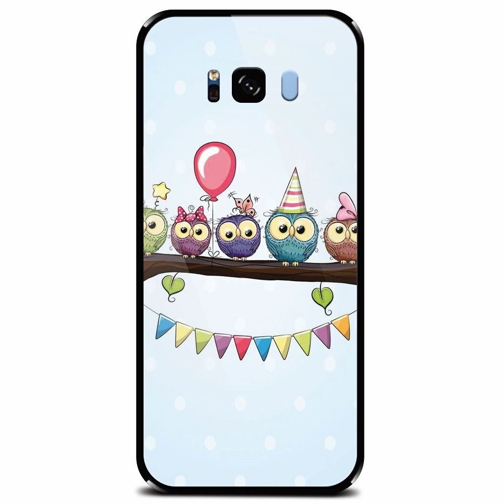Husa din sticla securizata pentru Samsung Galaxy S8 Plus, Party Birds