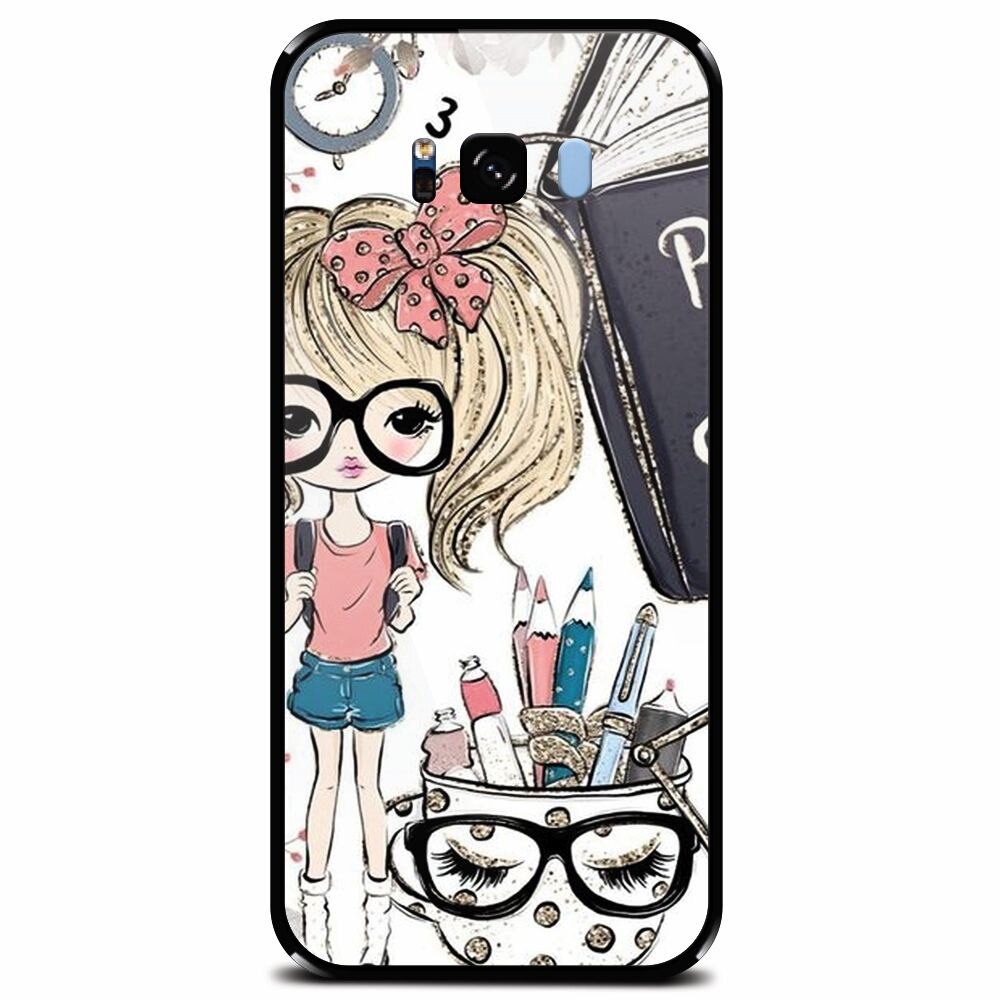 Husa din sticla securizata pentru Samsung Galaxy S8 Plus, School Girl