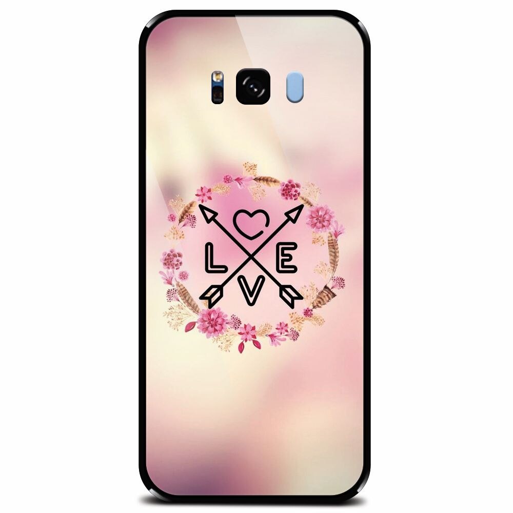 Husa din sticla securizata pentru Samsung Galaxy S8, Love Arrow