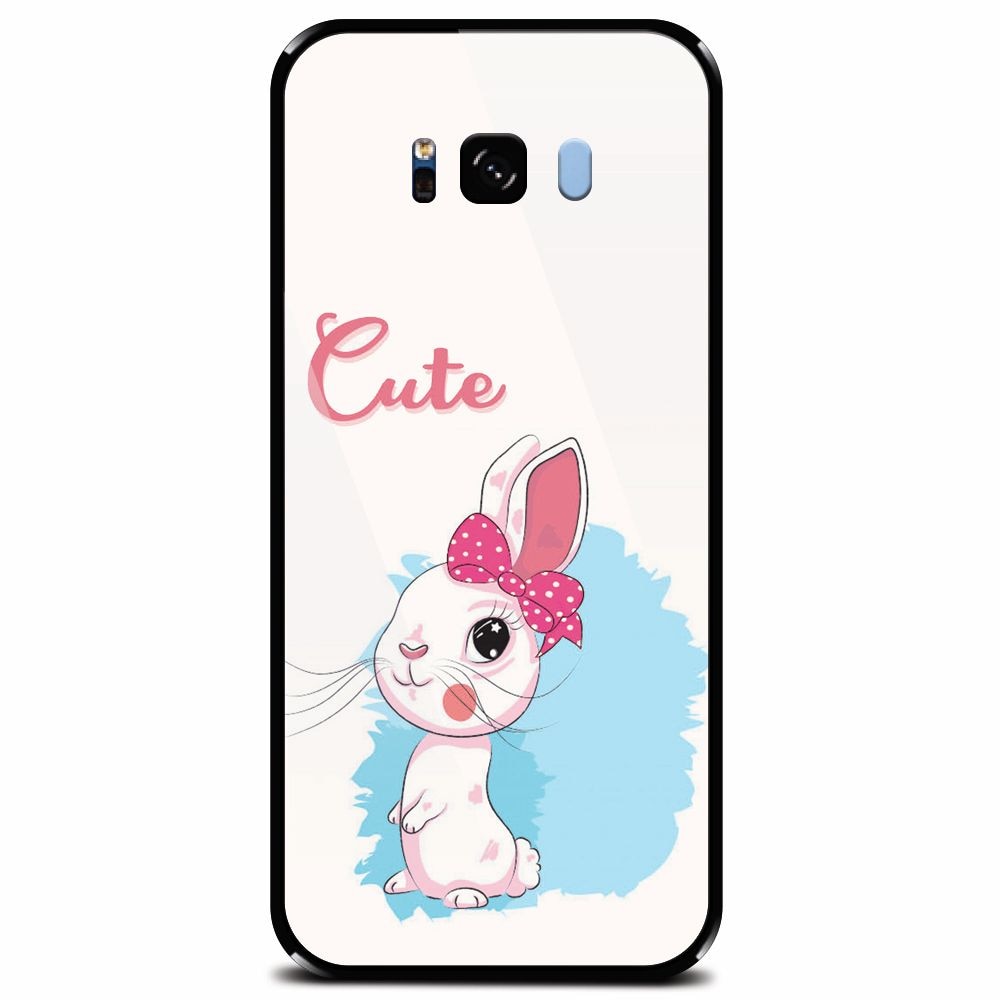 Husa din sticla securizata pentru Samsung Galaxy S8 Plus, Rabbit