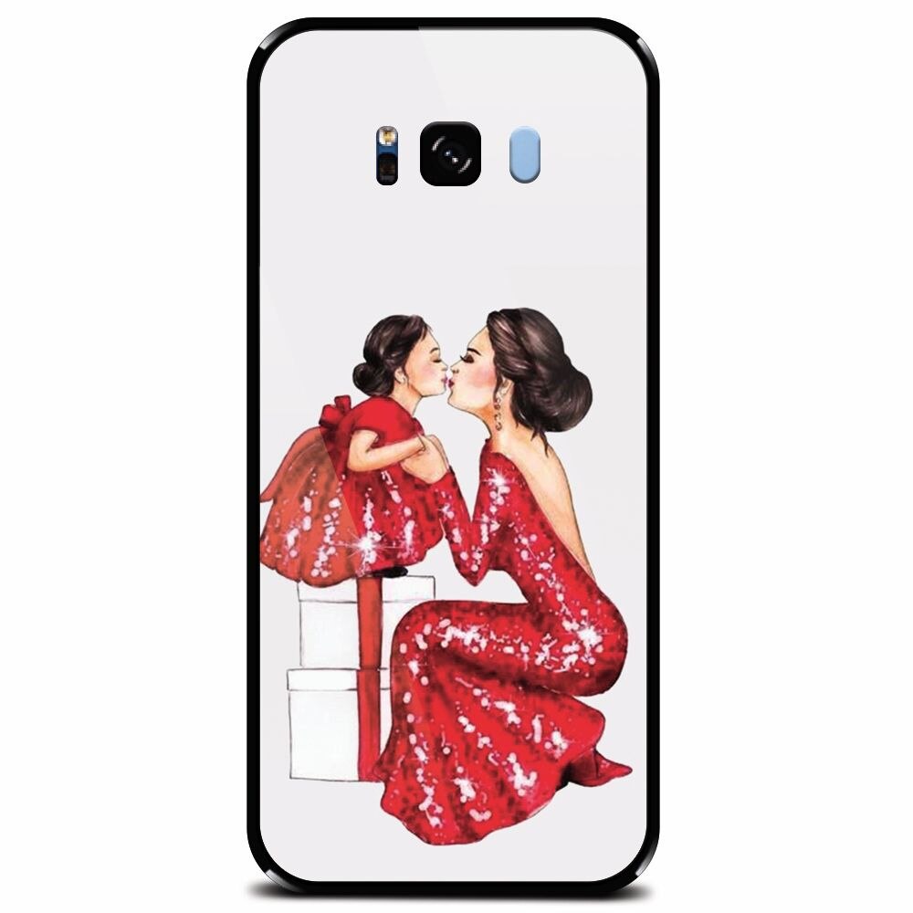 Husa din sticla securizata pentru Samsung Galaxy S8 Plus, Double Red Dress